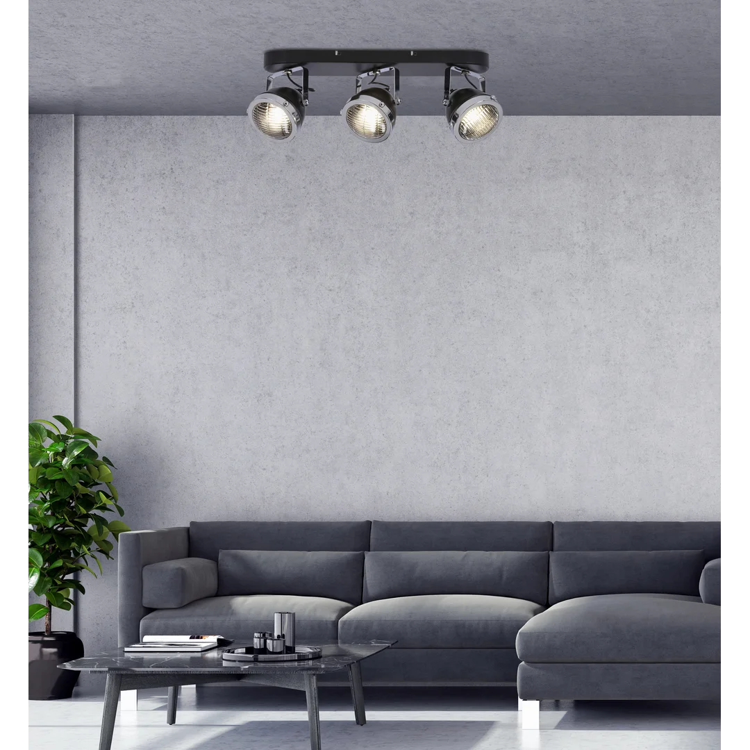 Crazy lampa sufitowa listwa czarny 3x15w gu10 klosz bezbarwny — zdjęcie 11