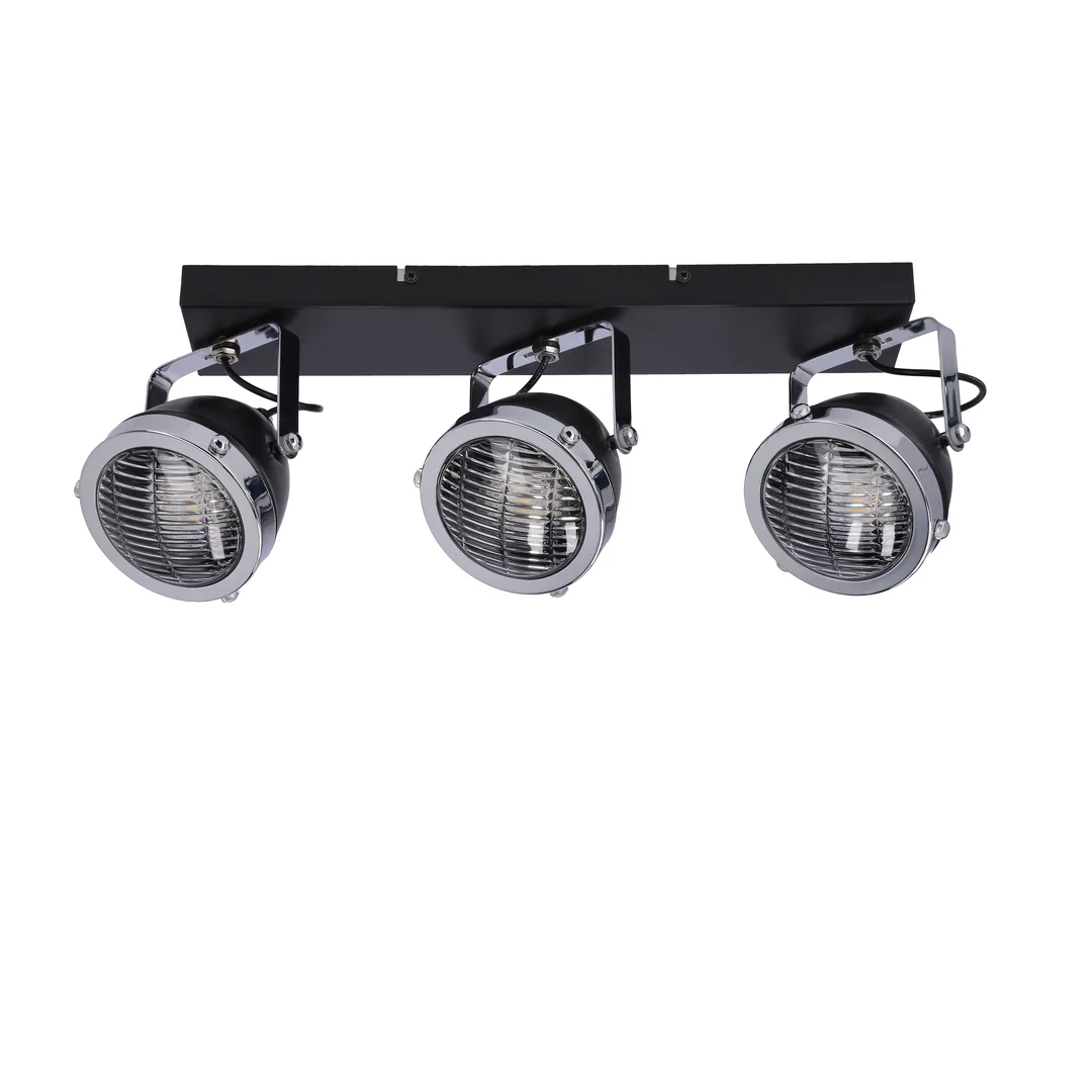 Crazy lampa sufitowa listwa czarny 3x15w gu10 klosz bezbarwny — zdjęcie 3