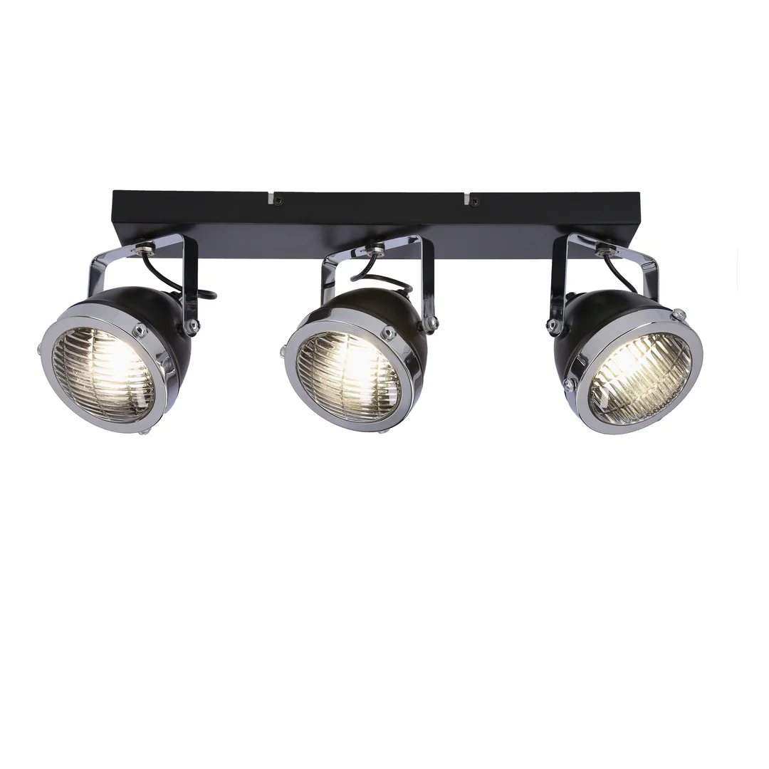 Crazy lampa sufitowa listwa czarny 3x15w gu10 klosz bezbarwny — zdjęcie 4