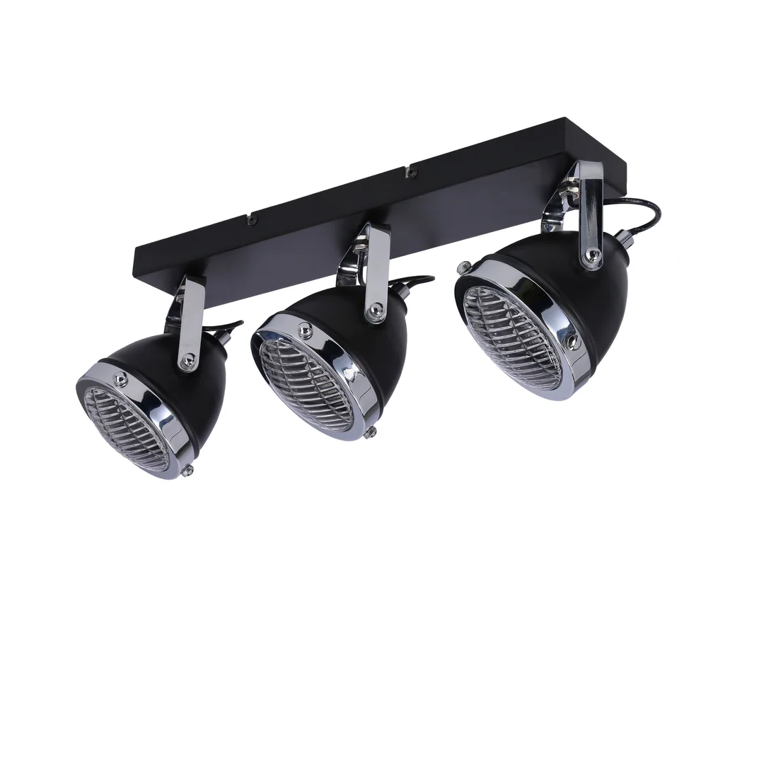 Crazy lampa sufitowa listwa czarny 3x15w gu10 klosz bezbarwny — zdjęcie 5