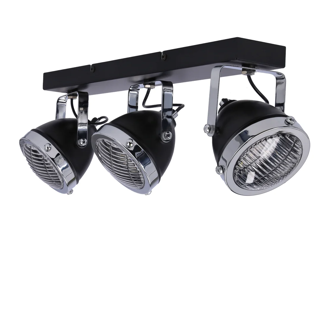 Crazy lampa sufitowa listwa czarny 3x15w gu10 klosz bezbarwny — zdjęcie 6