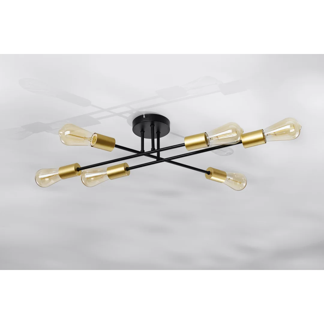 Crespilo lampa sufitowa czarny 6x40w e27 — zdjęcie 3