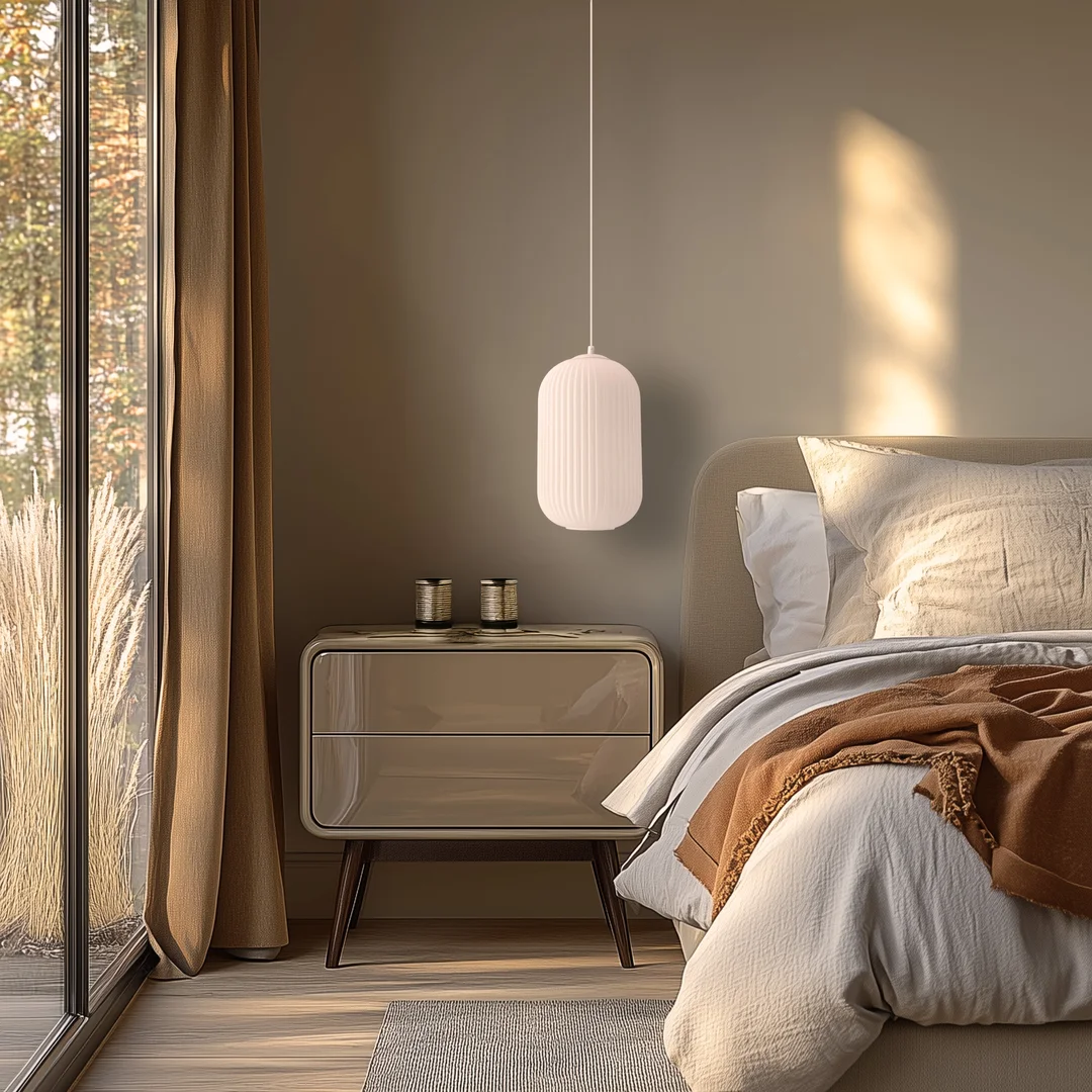 CRESTO lampa wisząca biały 1x40W E27 klosz biały — zdjęcie 3