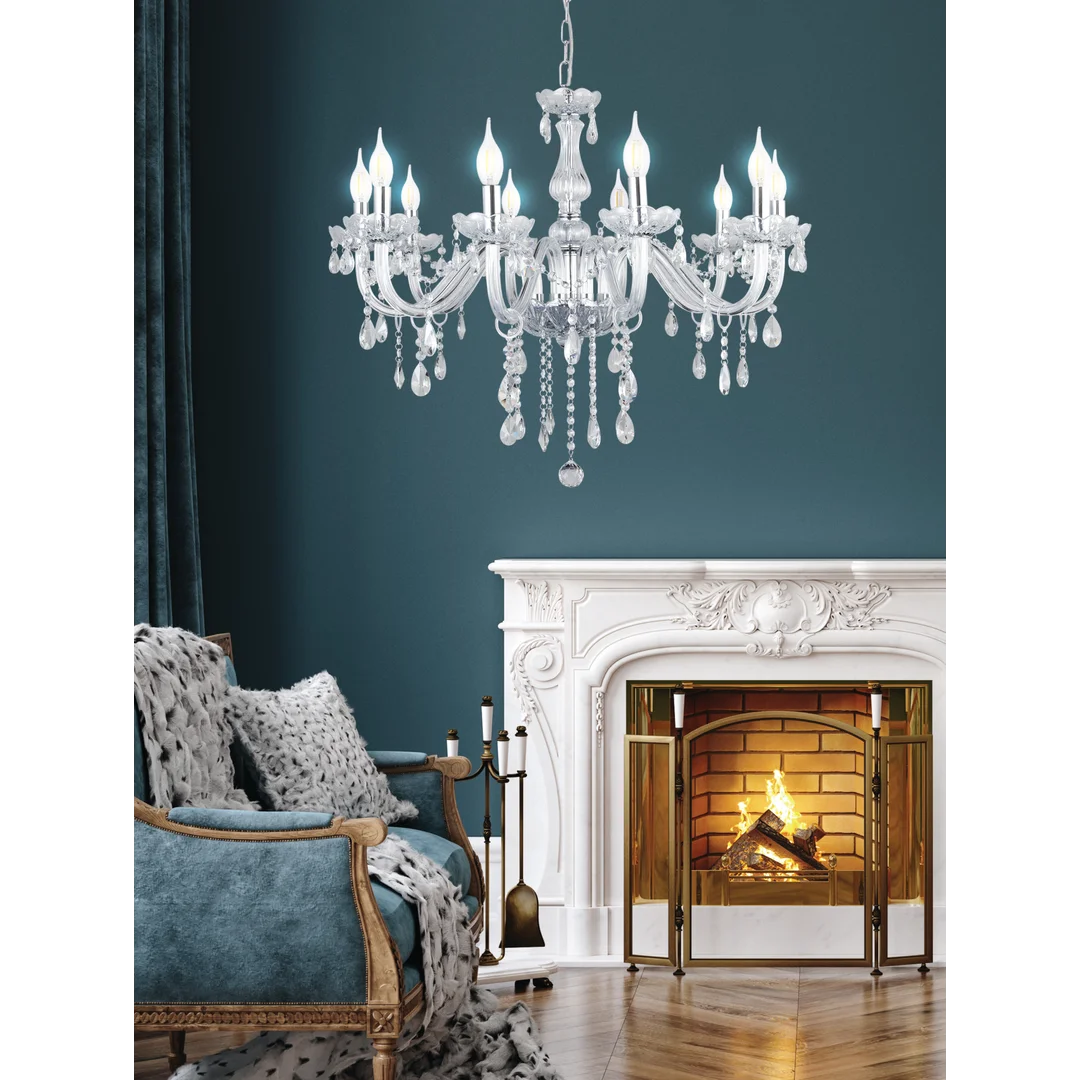 Cristallo lampa wisząca chromowy 10x40W E14 transparentny — zdjęcie 2