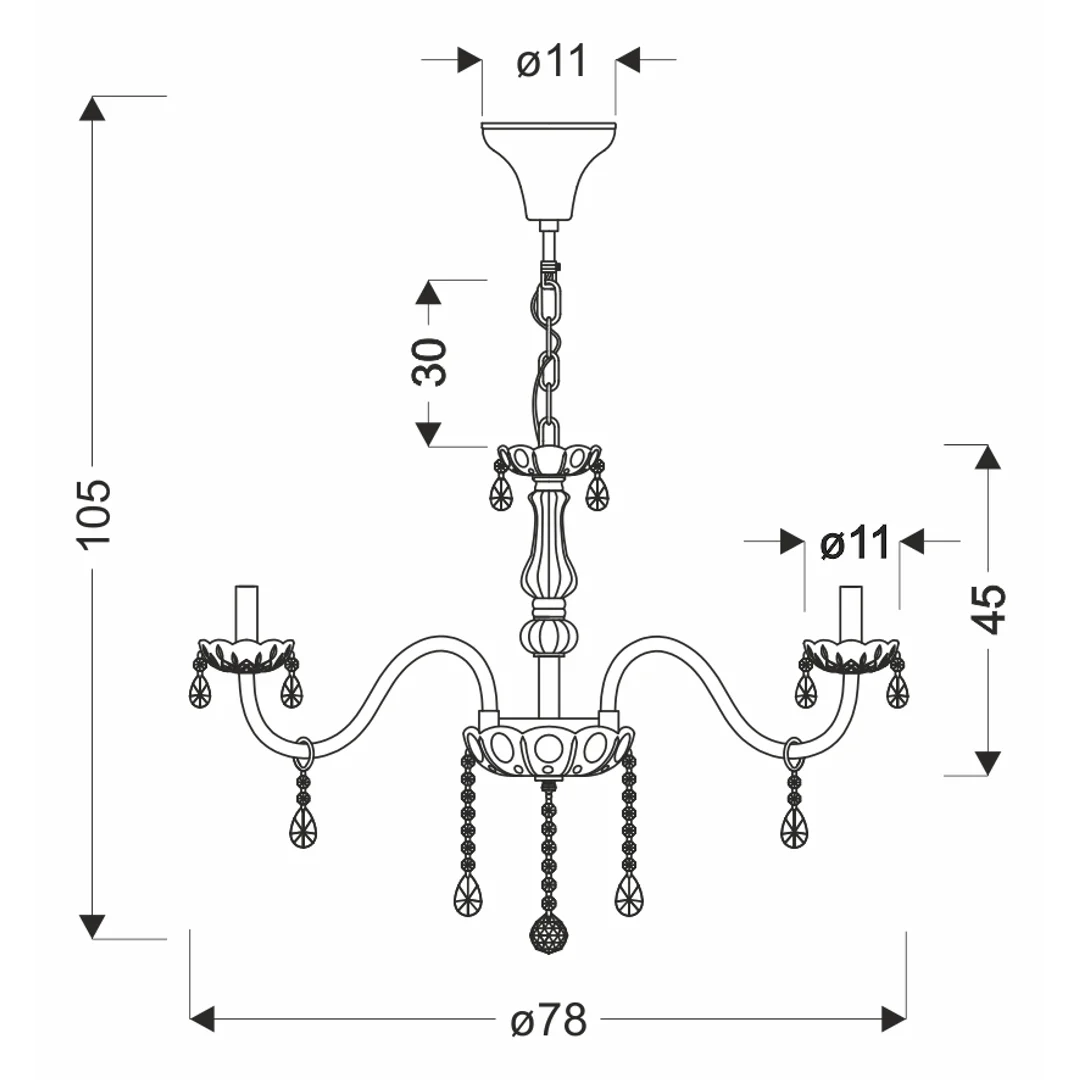Cristallo lampa wisząca chromowy 10x40W E14 transparentny — zdjęcie 3