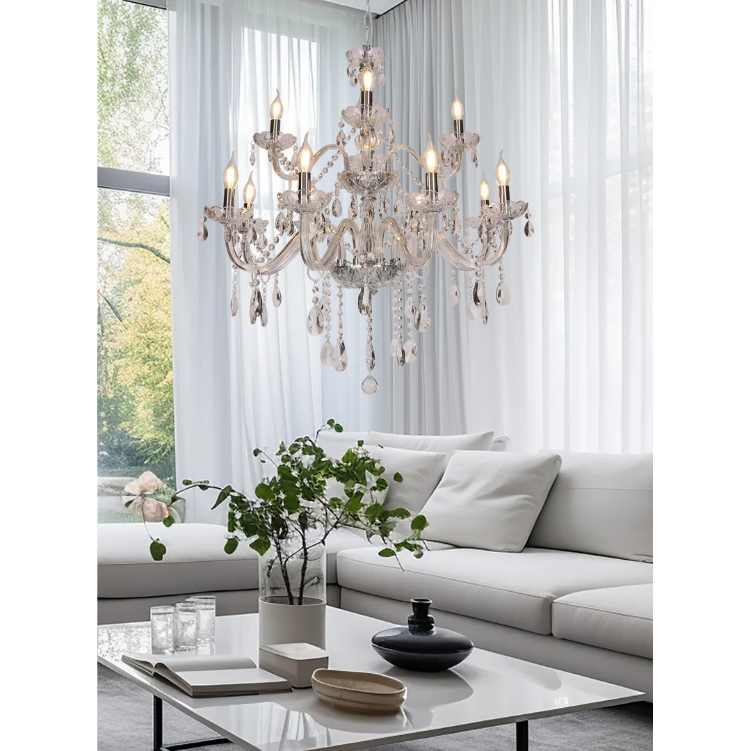 Cristallo lampa wisząca chromowy 12x40W E14 transparentny — zdjęcie 2