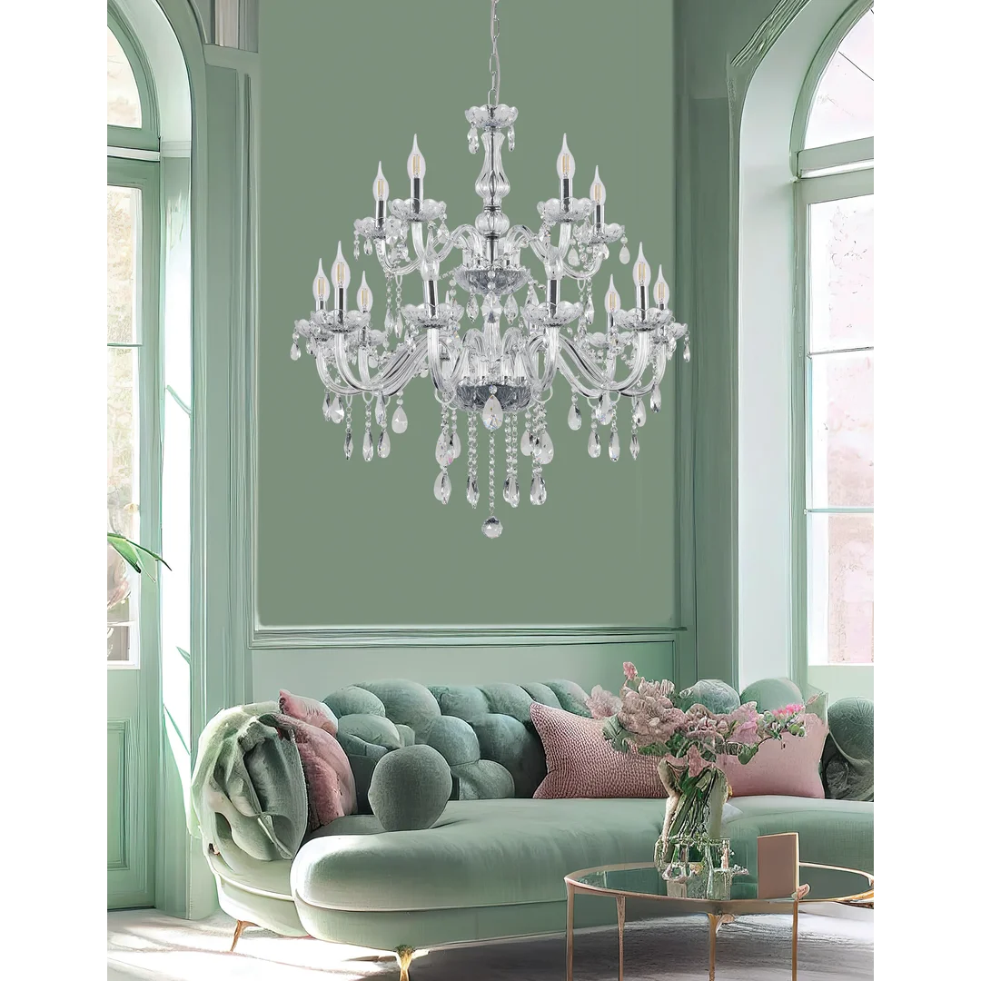 Cristallo lampa wisząca chromowy 15x40W E14 transparentny — zdjęcie 2