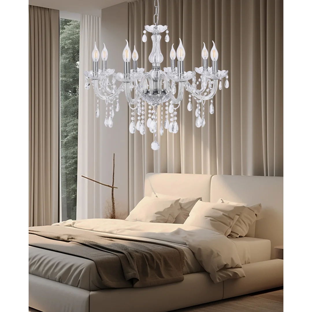 Cristallo lampa wisząca chromowy 8x40W E14 transparentny — zdjęcie 2