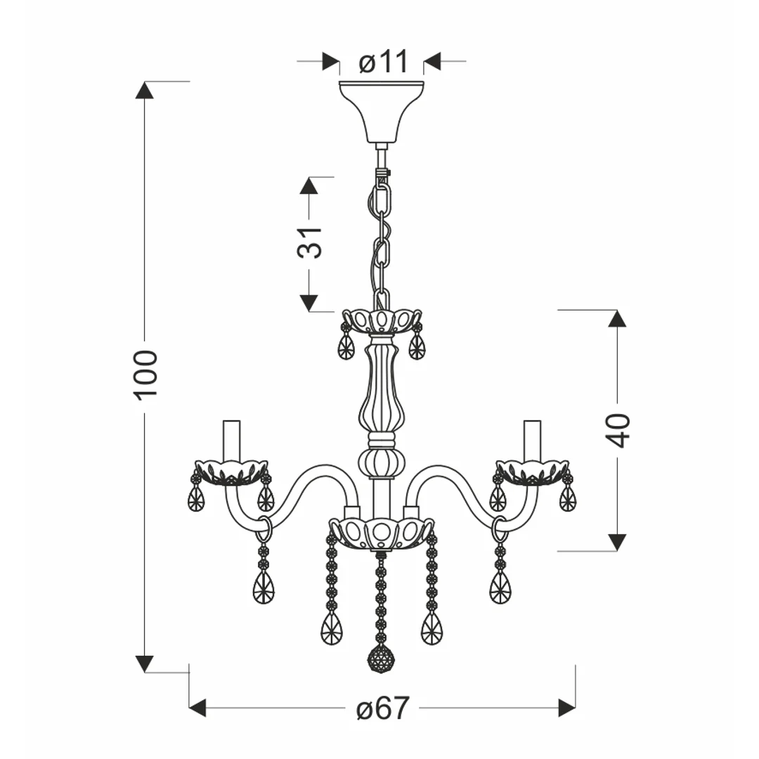 Cristallo lampa wisząca chromowy 8x40W E14 transparentny — zdjęcie 3