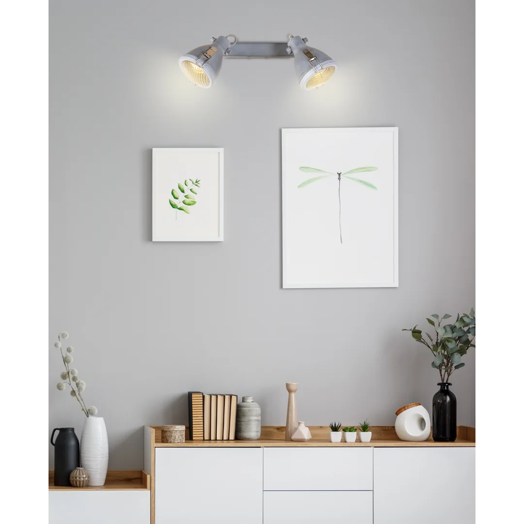 CRODO LAMPA SUFITOWA LISTWA 2X40W E14 SZARY — zdjęcie 2