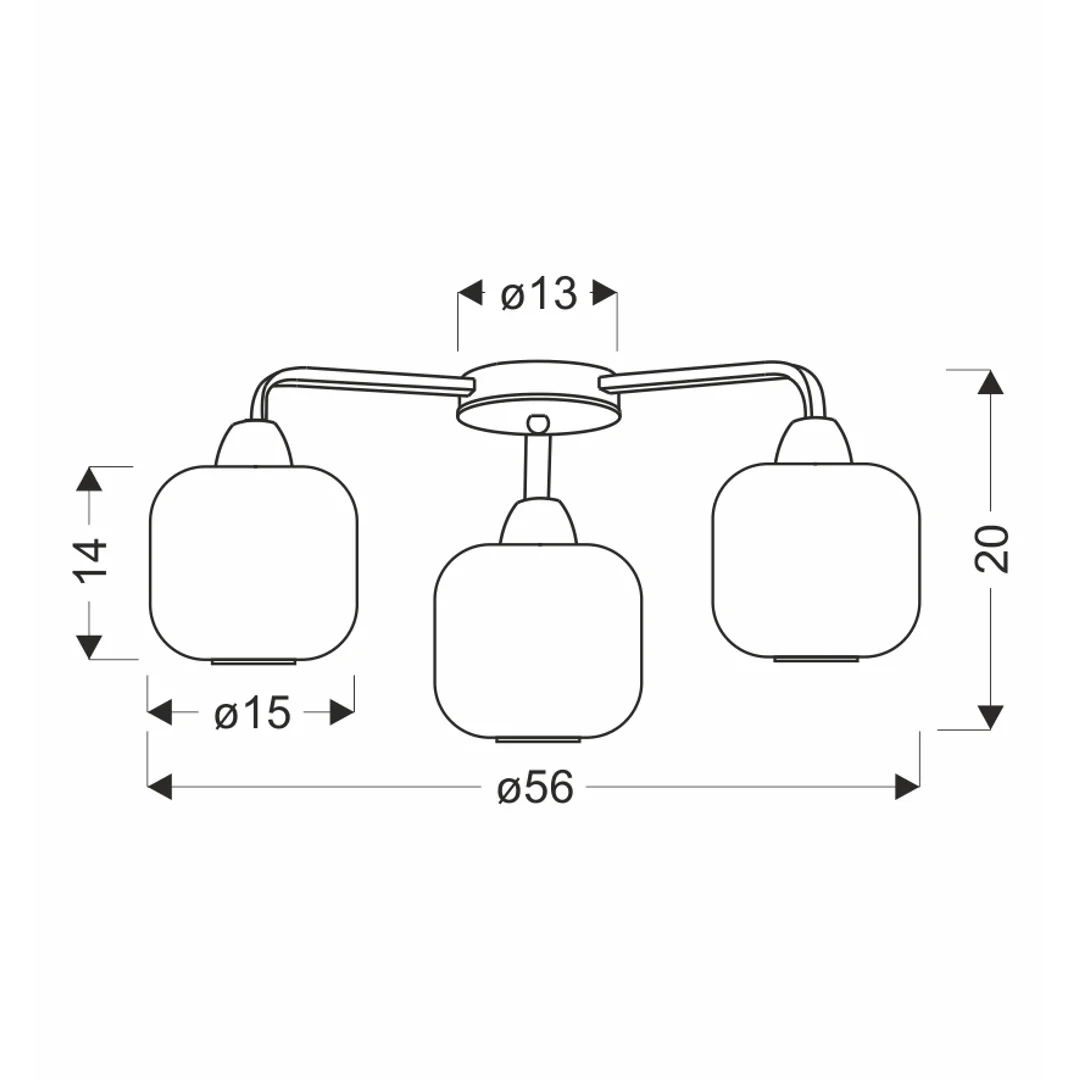 CROMADO lampa sufitowa chromowy 3x60W E27 klosz biały — zdjęcie 2