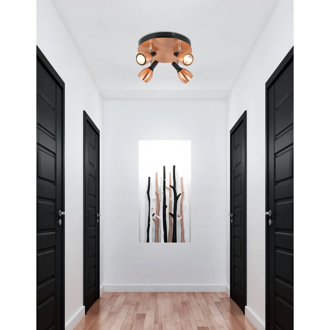 CROSS LAMPA SUFITOWA PLAFON 4X50W GU10 MIEDZIANY — zdjęcie 2