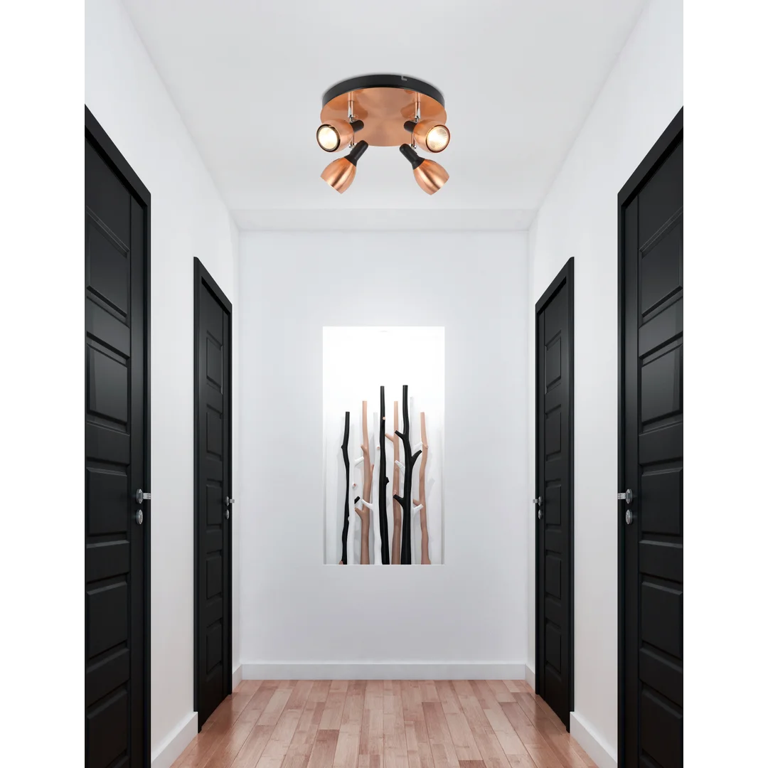 CROSS LAMPA SUFITOWA PLAFON 4X50W GU10 MIEDZIANY — zdjęcie 13