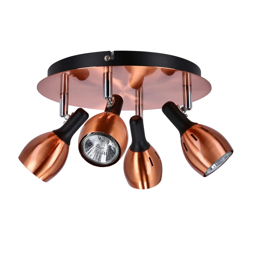 CROSS LAMPA SUFITOWA PLAFON 4X50W GU10 MIEDZIANY — zdjęcie 4