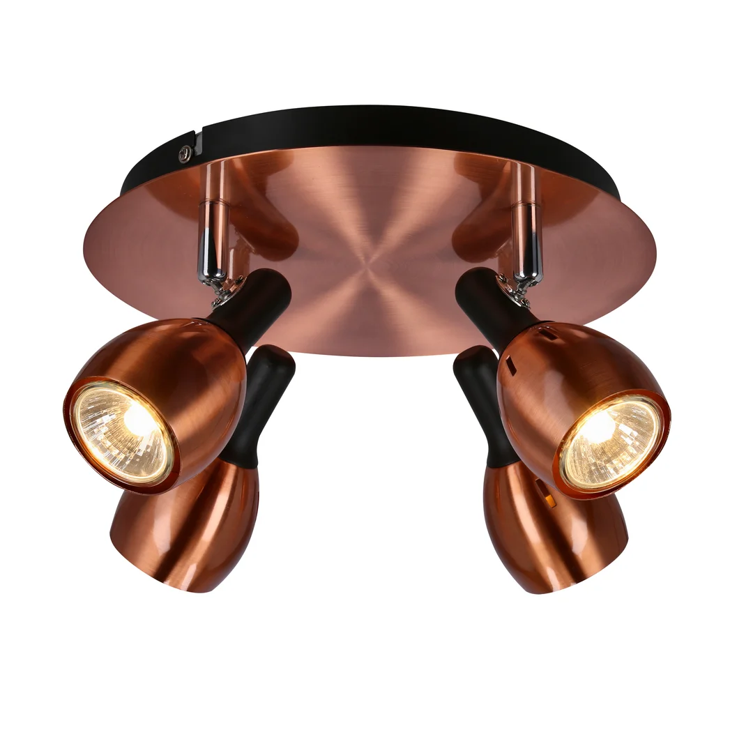 CROSS LAMPA SUFITOWA PLAFON 4X50W GU10 MIEDZIANY — zdjęcie 5