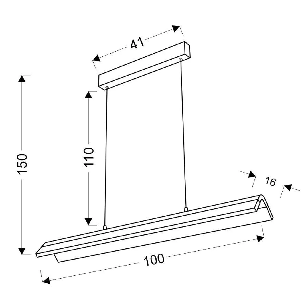 CURACOA LAMPA WISZĄCA 100X16 33W LED BRĄZOWY 4000K APETI — zdjęcie 8