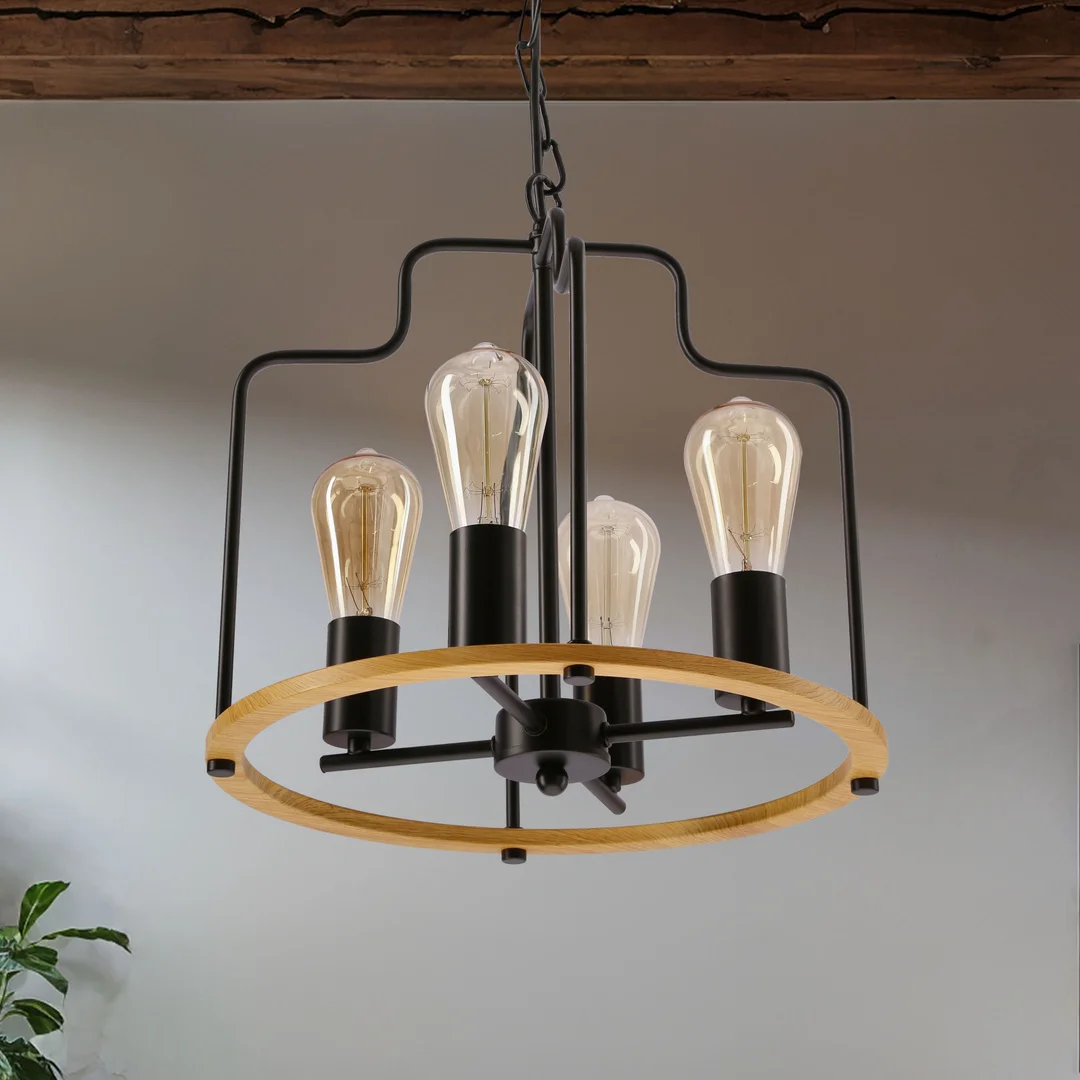 Datus lampa sufitowa czarny 4x40W E27 — zdjęcie 3