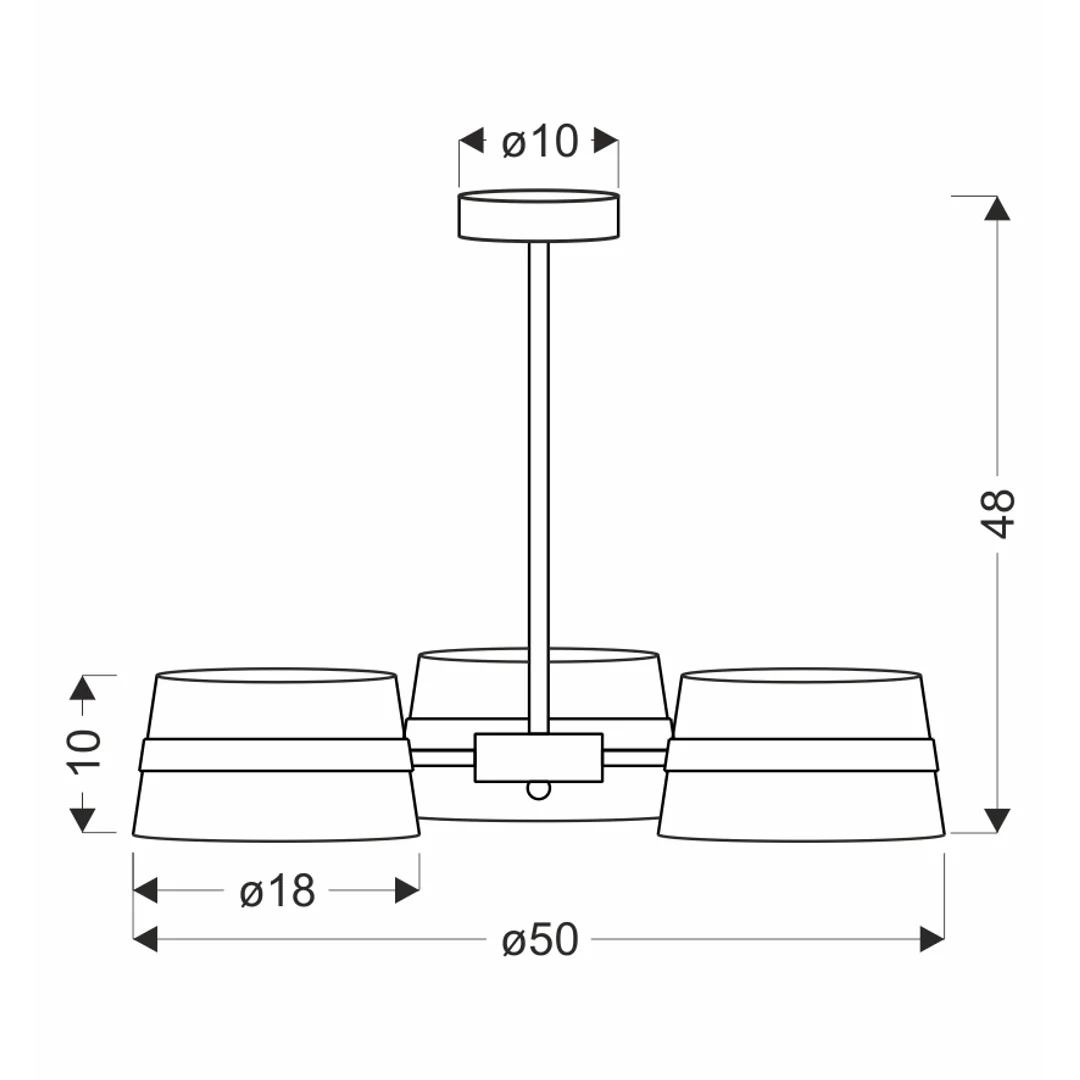 Demy lampa sufitowa czarny 3x40W E14 abażur żółty — zdjęcie 2
