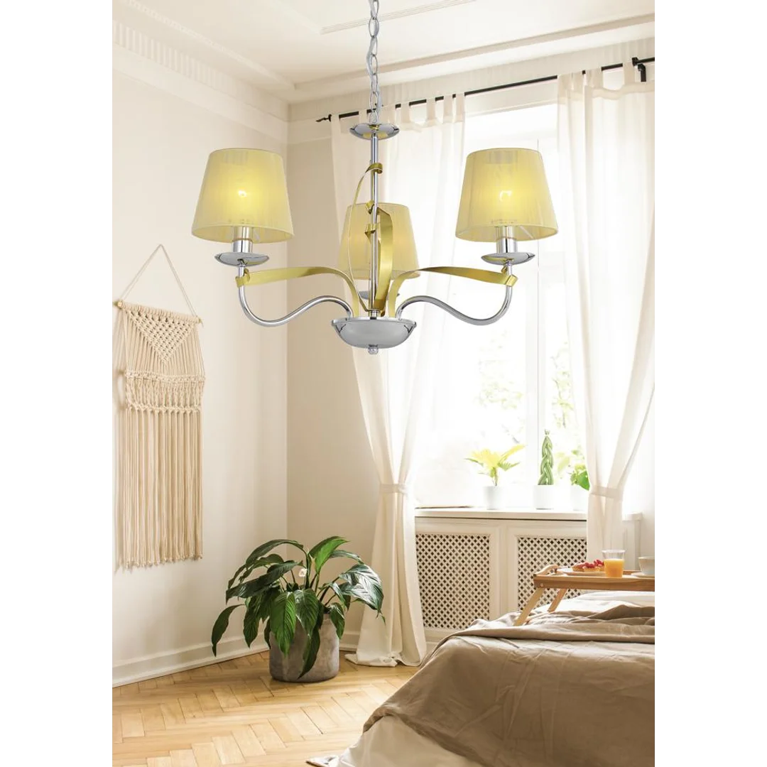 DIVA LAMPA WISZĄCA 3X40W E14 CHROM/ZŁOTY — zdjęcie 3