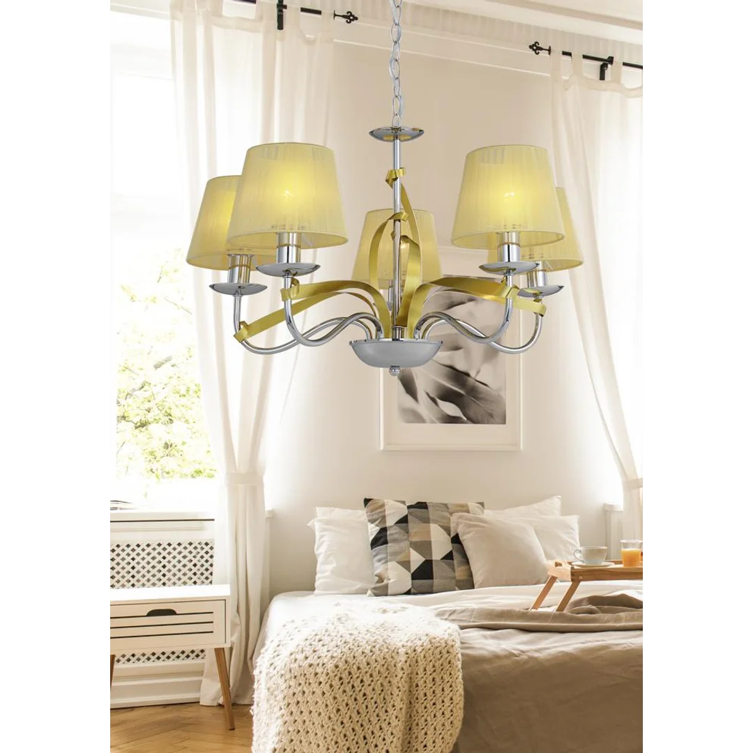 DIVA LAMPA WISZĄCA 5X40W E14 CHROM/ZŁOTY — zdjęcie 3