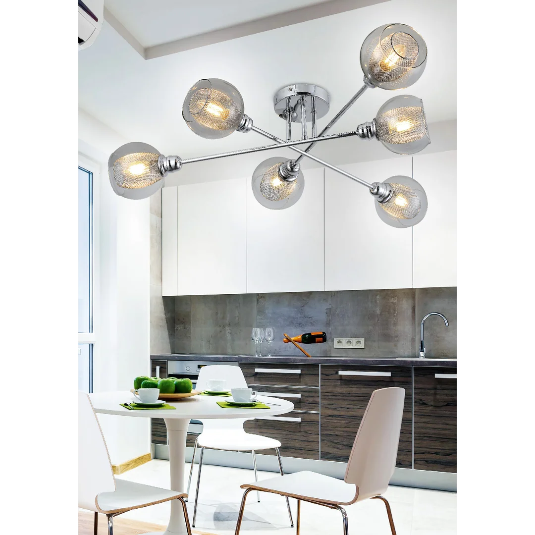 DIXI LAMPA SUFITOWA 6X40W E14 CHROM — zdjęcie 2