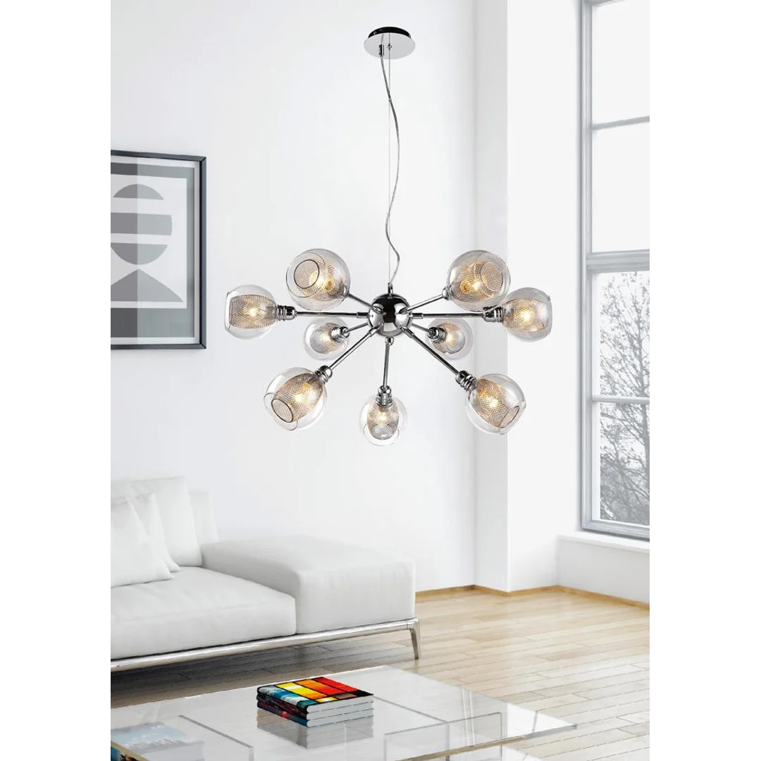 DIXI LAMPA WISZĄCA 9X40W E14 CHROM — zdjęcie 4