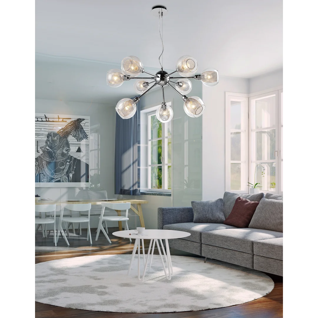 DIXI LAMPA WISZĄCA 9X40W E14 CHROM — zdjęcie 5