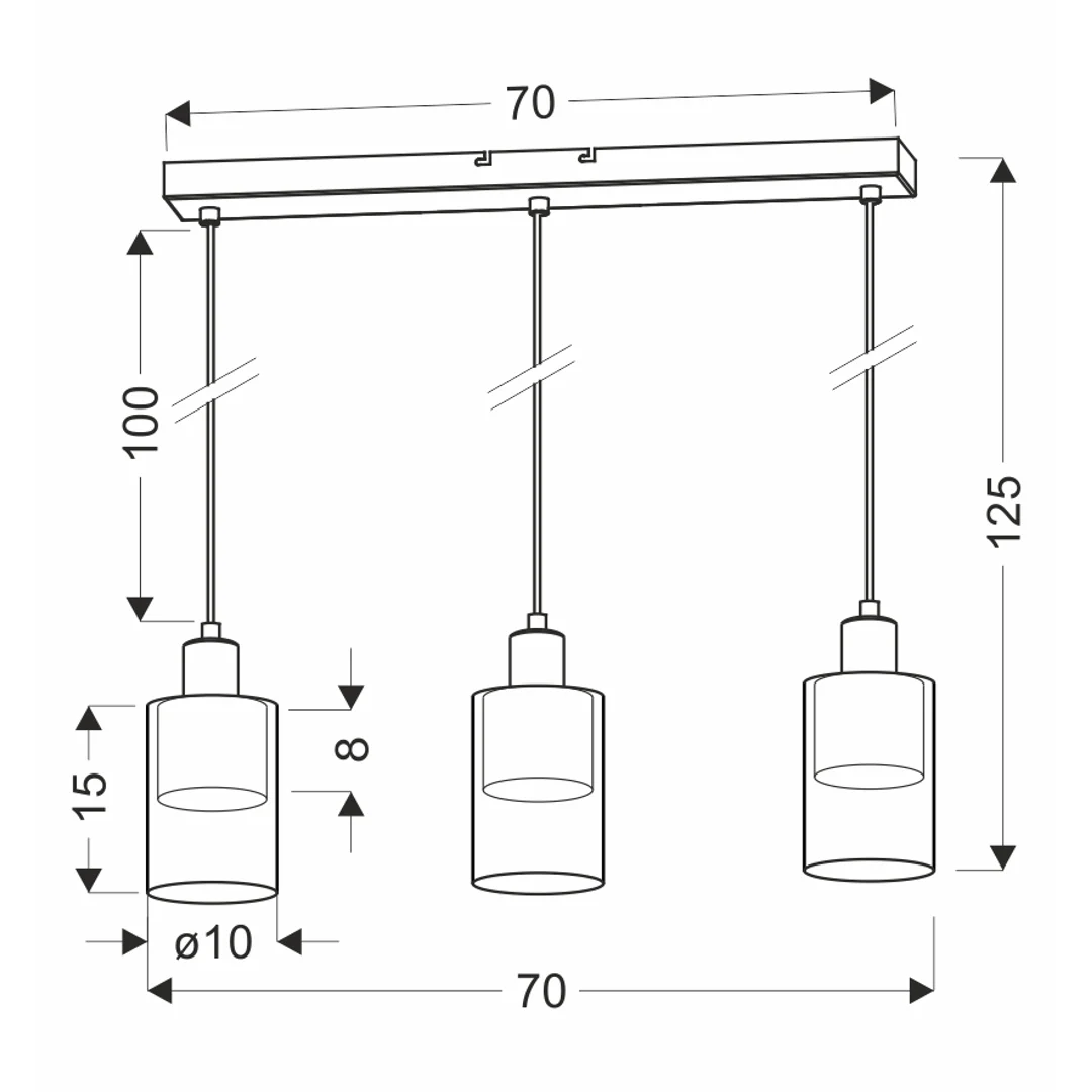 DOPPIO lampa wisząca czarny+złoty 3x40W E14 klosz bursztynowy — zdjęcie 2
