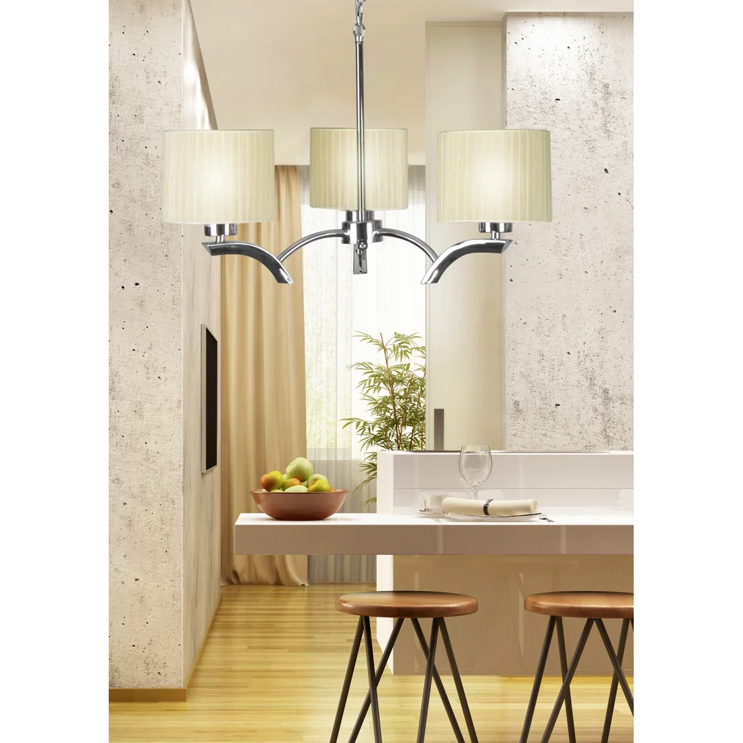 DRAGA LAMPA WISZĄCA 3X60W E27 KREMOWY — zdjęcie 2