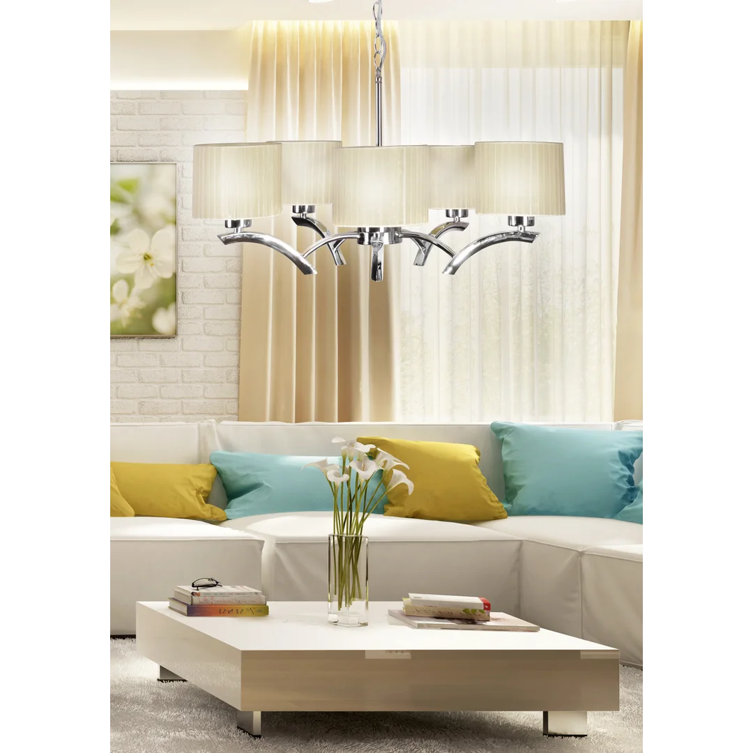 DRAGA LAMPA WISZĄCA 5X60W E27 KREMOWY — zdjęcie 2