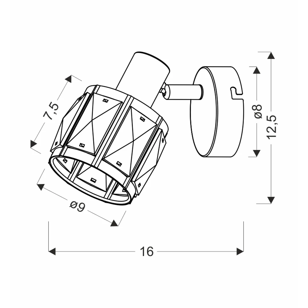 DUBAI LAMPA SUFITOWA KINKIET SAT ZŁOTY 1X40W E14 KLOSZ ZŁOTY Z KRYSZT TRANSP — zdjęcie 3