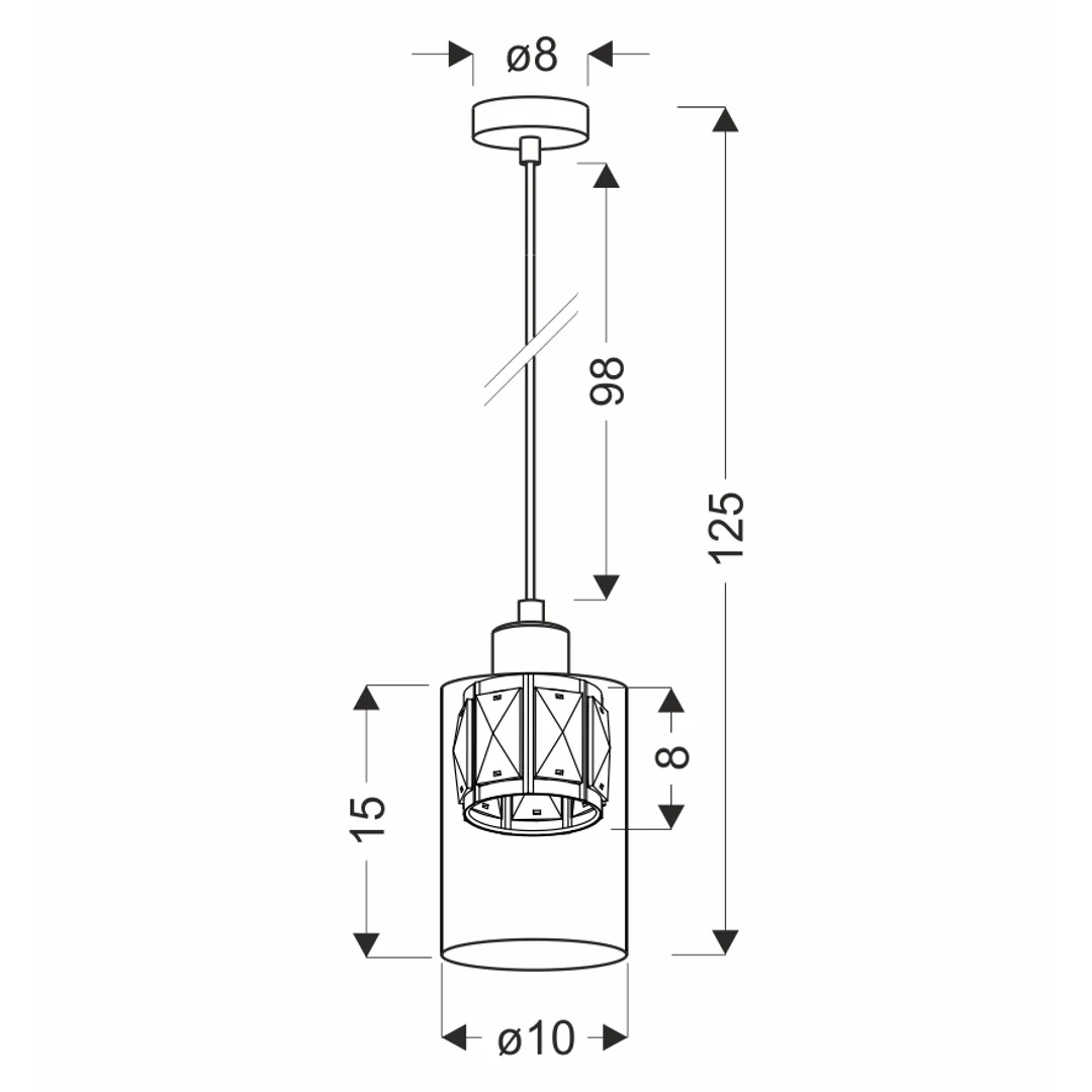 DUCATO lampa wisząca czarny +złoty 1x40W E27 klosz bursztynowy — zdjęcie 2