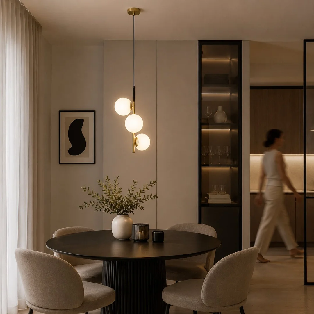 Duo lampa wisząca czarny matowy+złoty 3x15w e14 klosz biały — zdjęcie 3