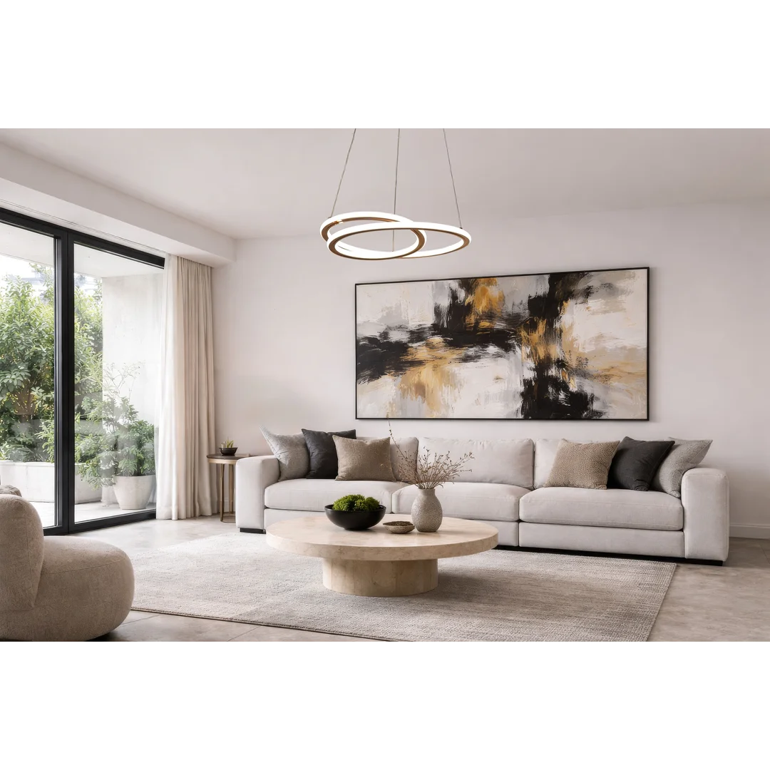EDEN lampa wisząca złoty 32W LED 3000, 4000, 6000K osłonka biała — zdjęcie 2