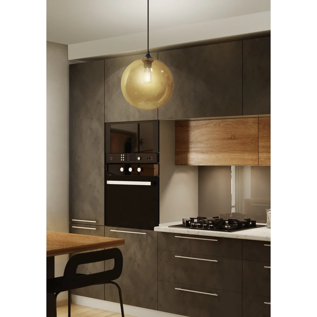 EDISON LAMPA WISZĄCA 25 1X60W E27 BRĄZOWY + ŻARÓWKA — zdjęcie 2