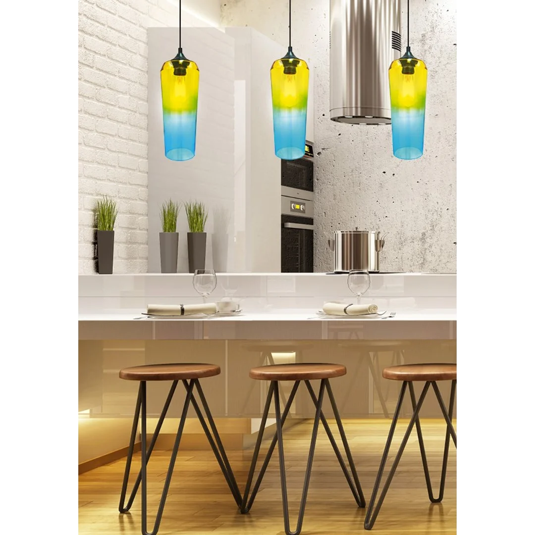 EOL LAMPA WISZĄCA 11/29 1X60W E27 ŻÓŁTO ZIELONY — zdjęcie 2