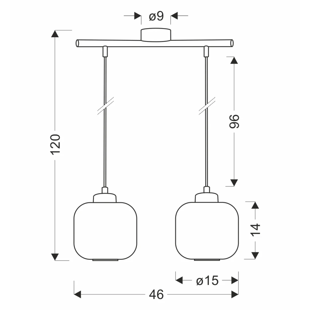 ESTILO lampa wisząca czarny 2x40W E27 klosz biały — zdjęcie 2