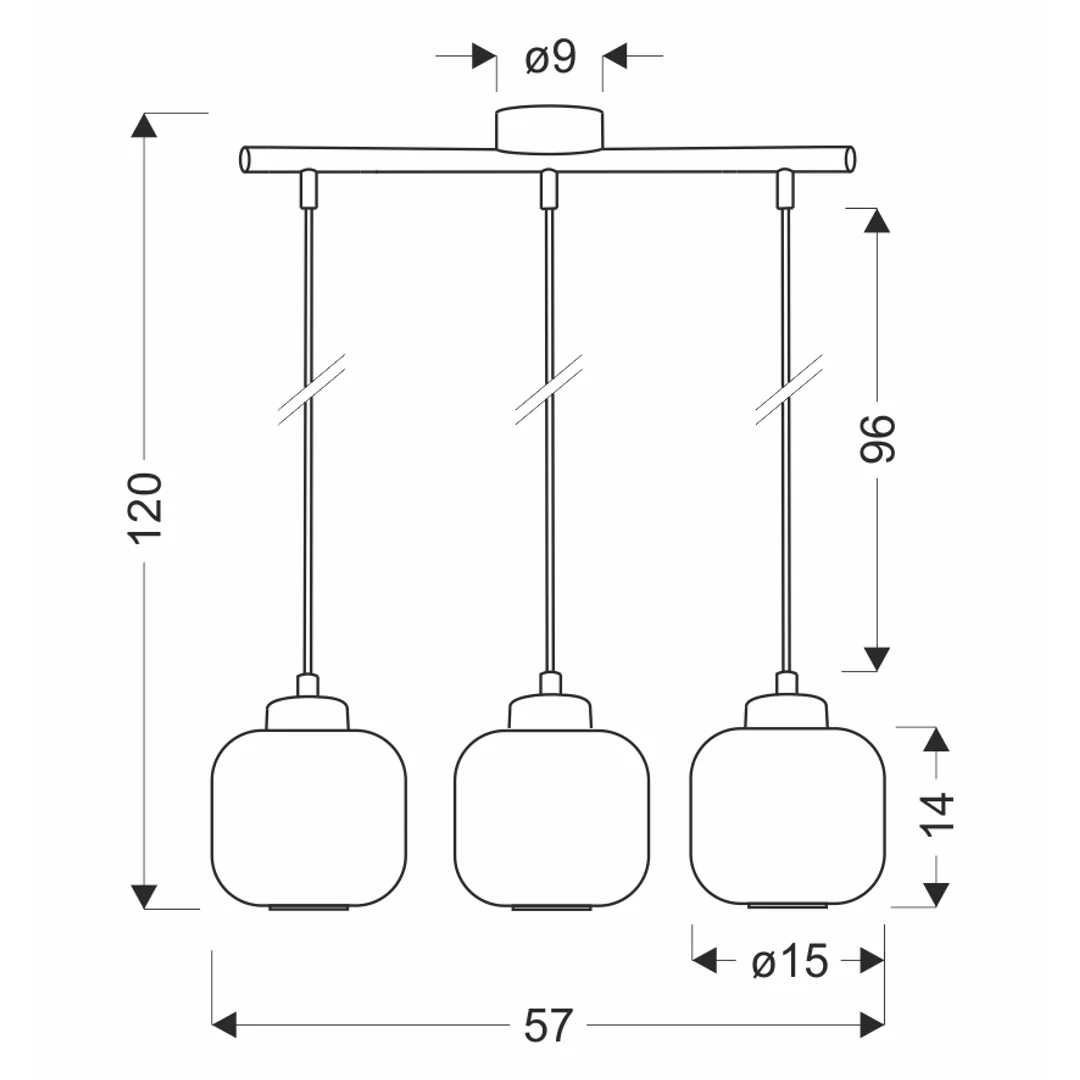 ESTILO lampa wisząca czarny 3x40W E27 klosz biały — zdjęcie 2