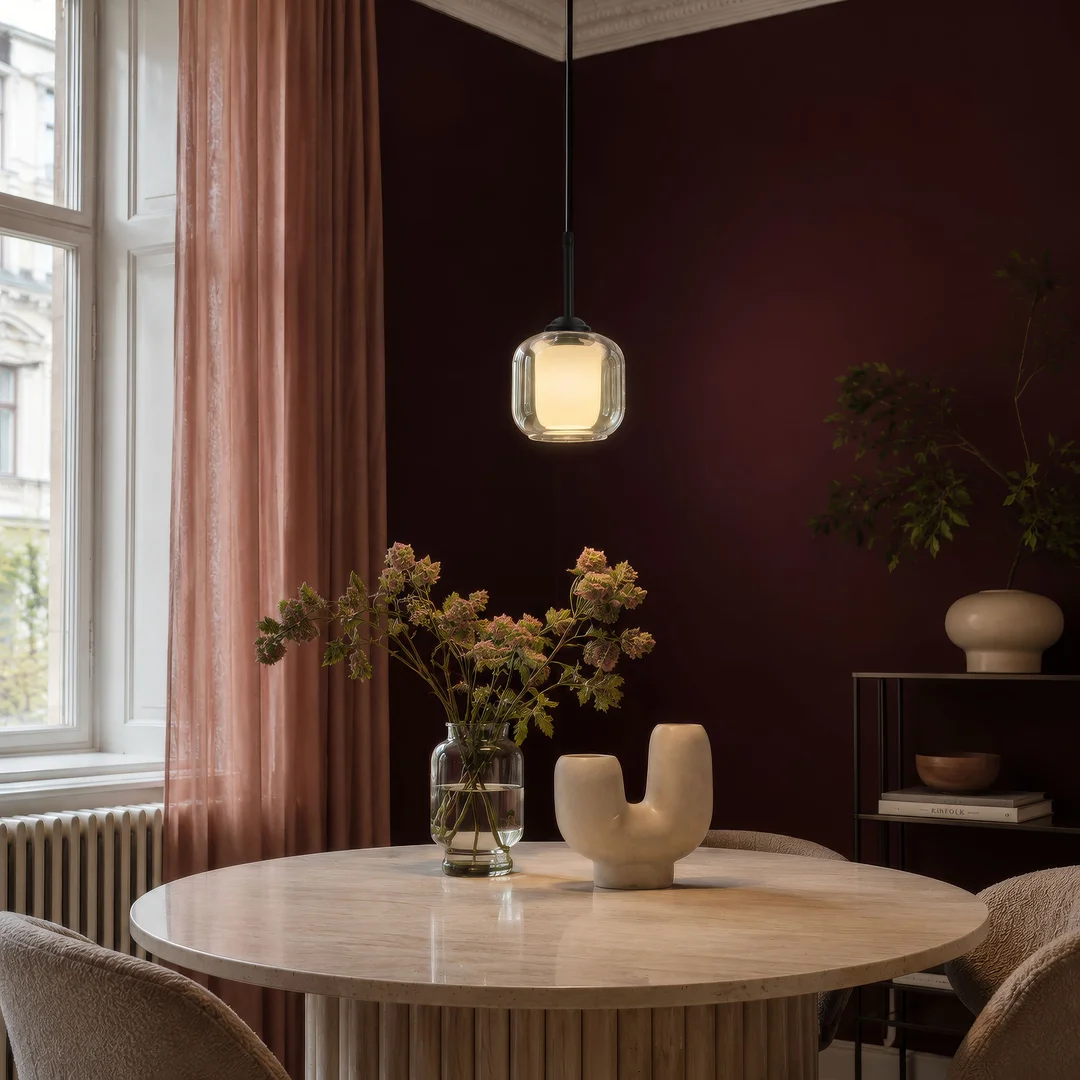 ESTIMA lampa wisząca czarny 1x40W E27 klosz bezbarwny+piaskowany — zdjęcie 2