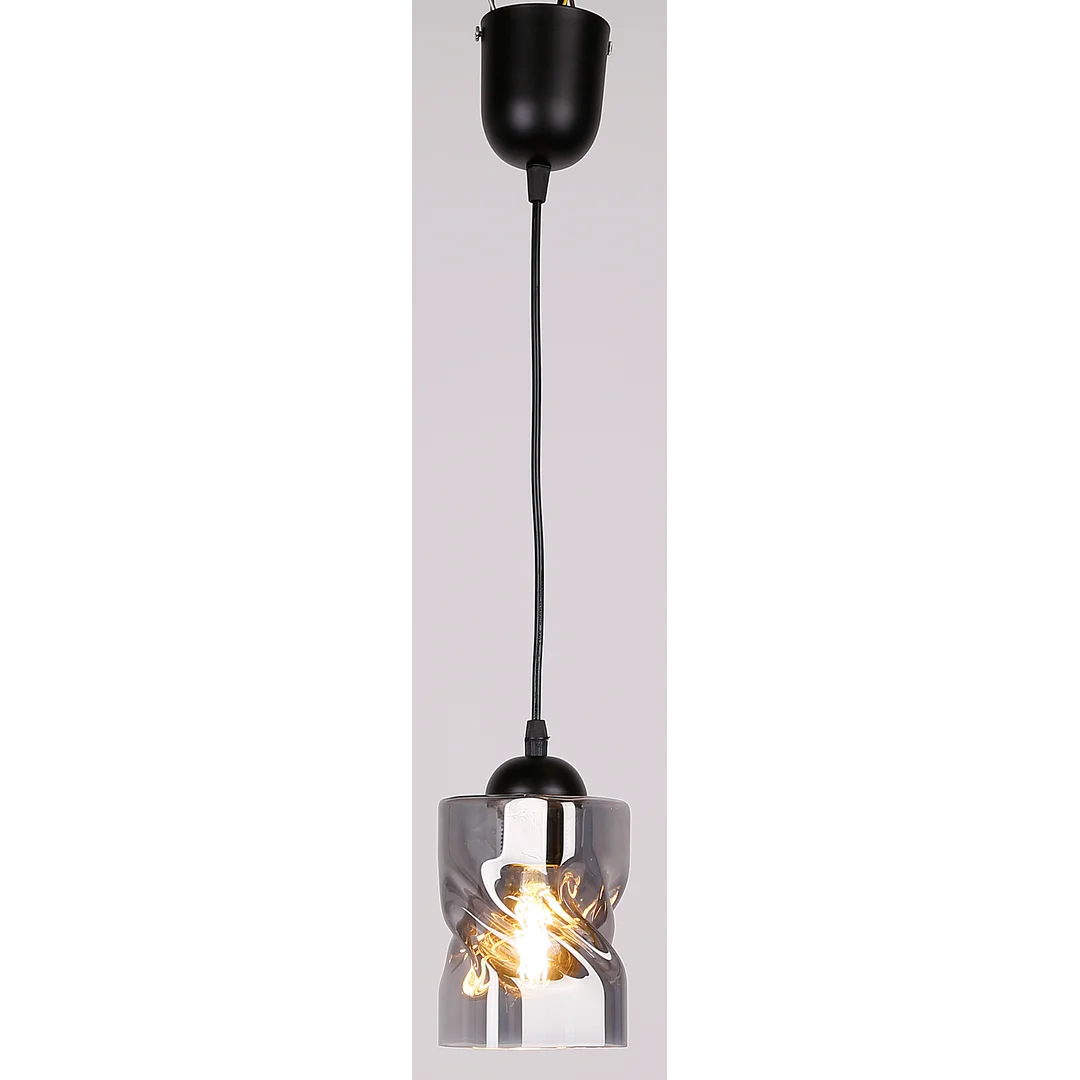Felis lampa wisząca czarny 1x60w e27 klosz dymiony — zdjęcie 4