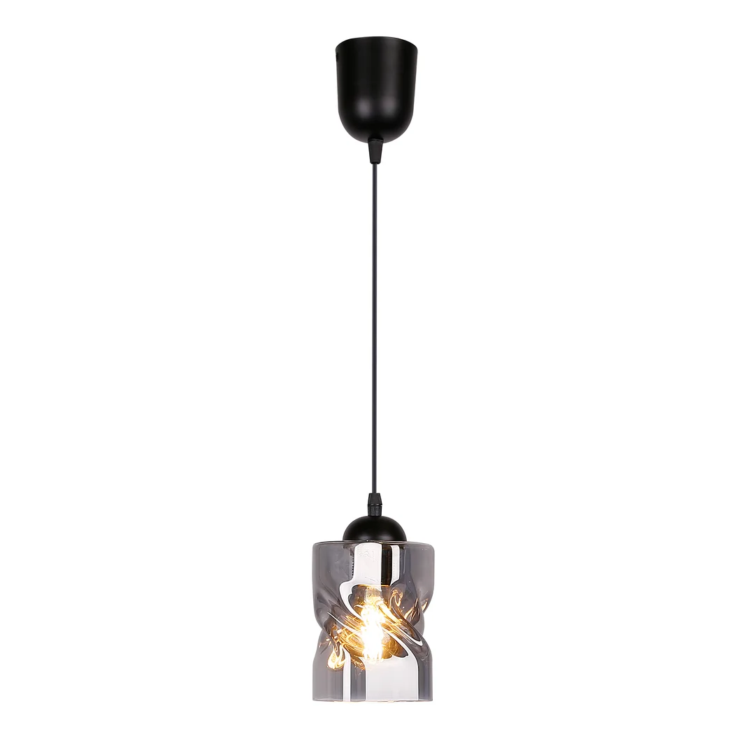 Felis lampa wisząca czarny 1x60w e27 klosz dymiony — zdjęcie 5