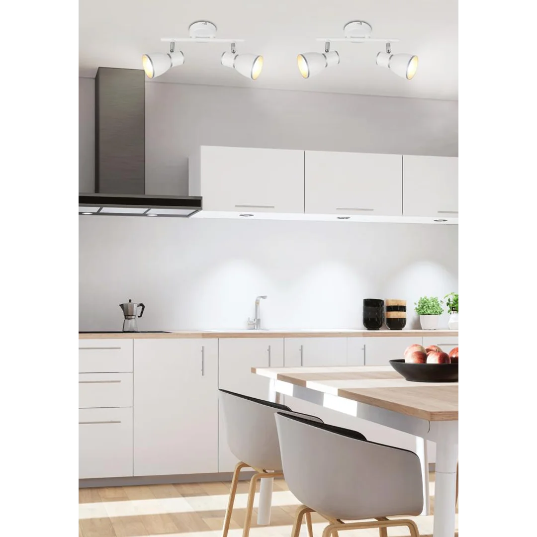 FIDO LAMPA SUFITOWA LISTWA 2X40W E14 BIAŁY+CHROM — zdjęcie 15