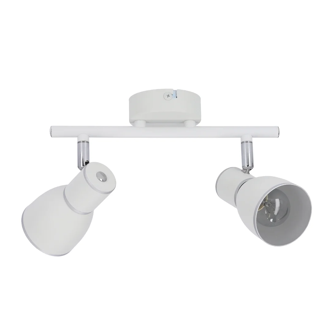 FIDO LAMPA SUFITOWA LISTWA 2X40W E14 BIAŁY+CHROM — zdjęcie 5