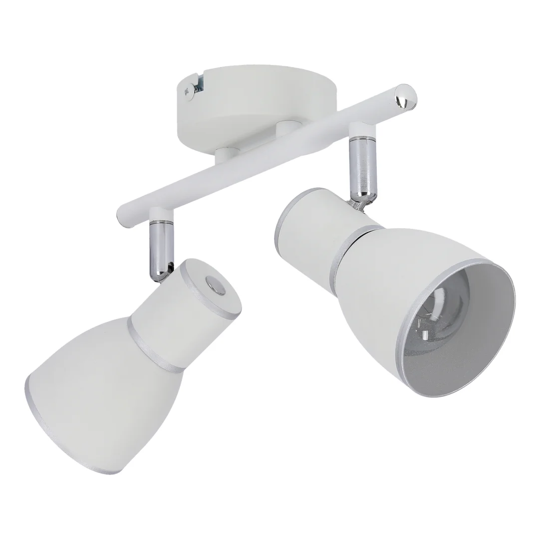 FIDO LAMPA SUFITOWA LISTWA 2X40W E14 BIAŁY+CHROM — zdjęcie 6