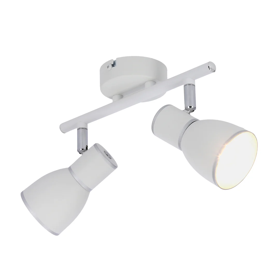 FIDO LAMPA SUFITOWA LISTWA 2X40W E14 BIAŁY+CHROM — zdjęcie 7