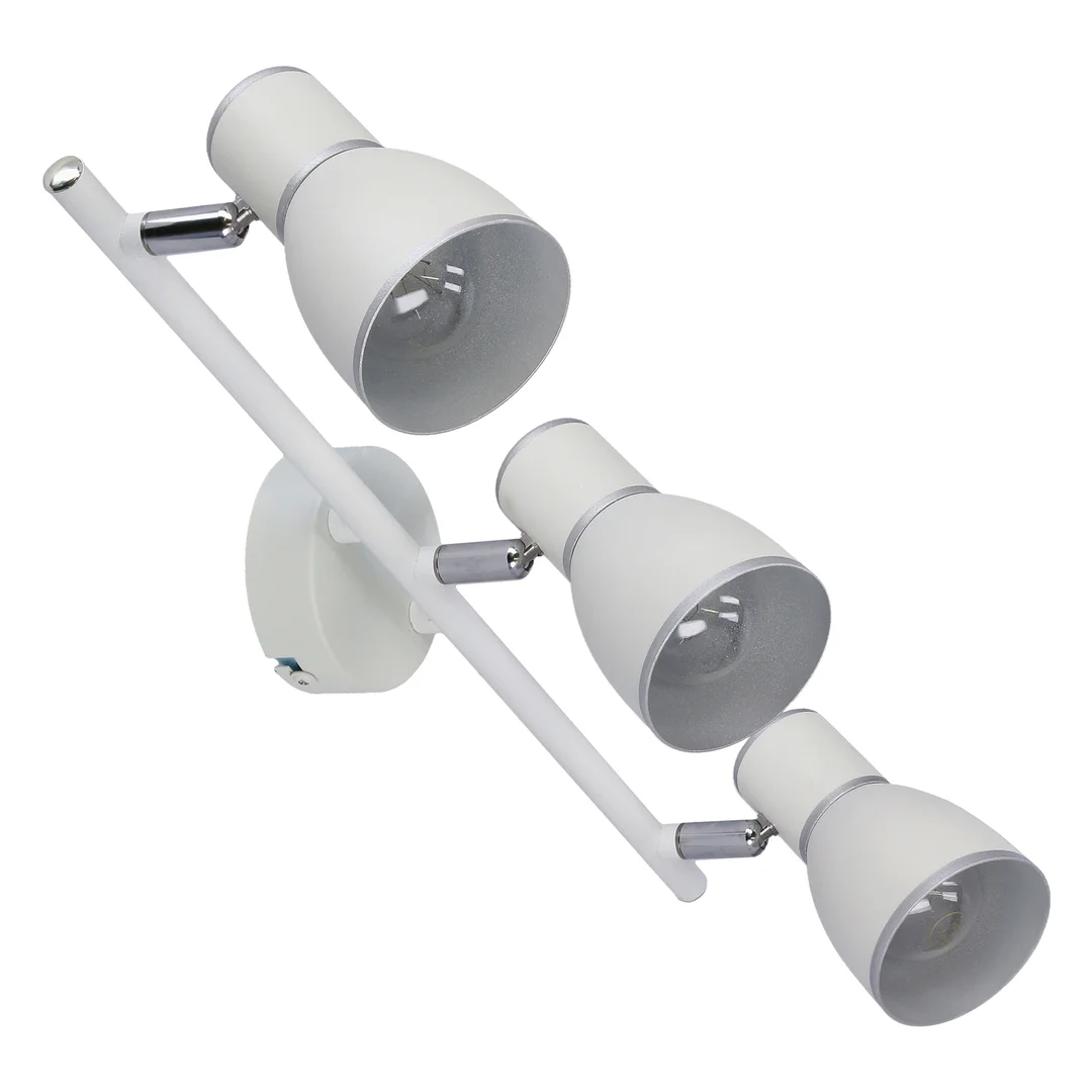 FIDO LAMPA SUFITOWA LISTWA 3X40W E14 BIAŁY+CHROM — zdjęcie 11