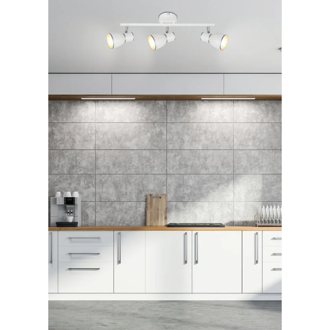 FIDO LAMPA SUFITOWA LISTWA 3X40W E14 BIAŁY+CHROM — zdjęcie 17