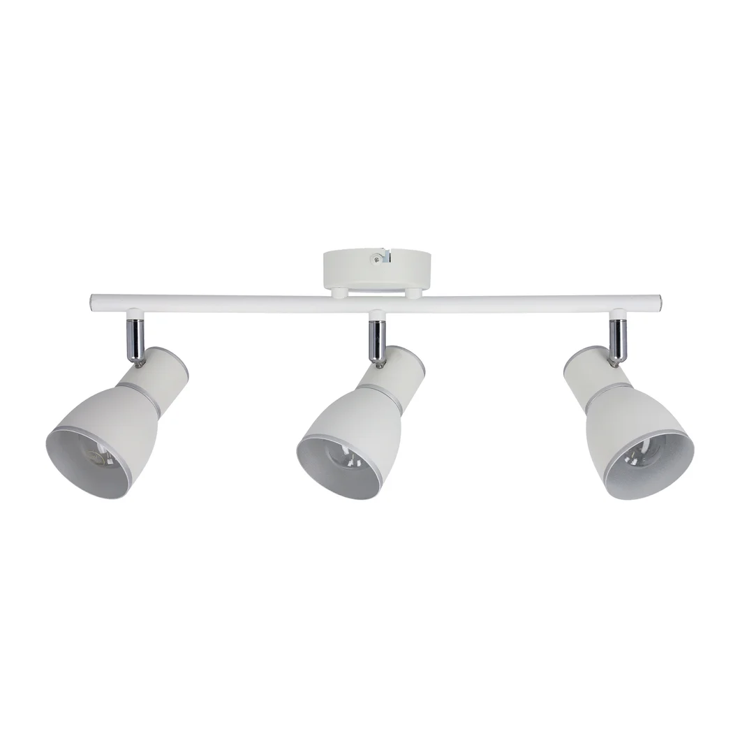 FIDO LAMPA SUFITOWA LISTWA 3X40W E14 BIAŁY+CHROM — zdjęcie 3