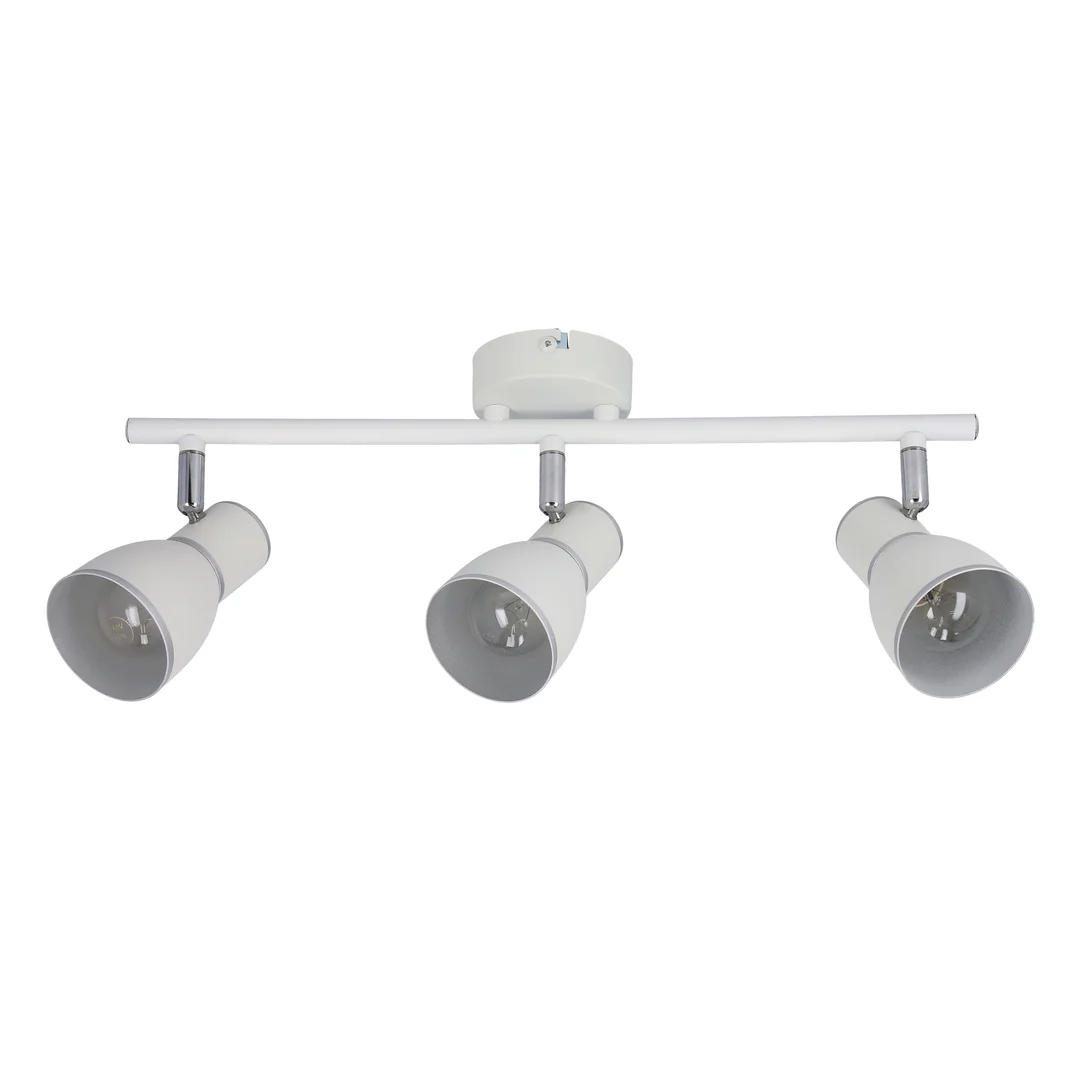 FIDO LAMPA SUFITOWA LISTWA 3X40W E14 BIAŁY+CHROM — zdjęcie 4