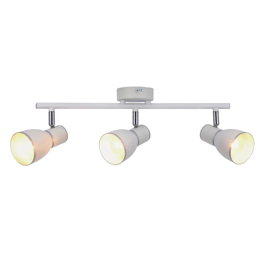 FIDO LAMPA SUFITOWA LISTWA 3X40W E14 BIAŁY+CHROM — zdjęcie 5